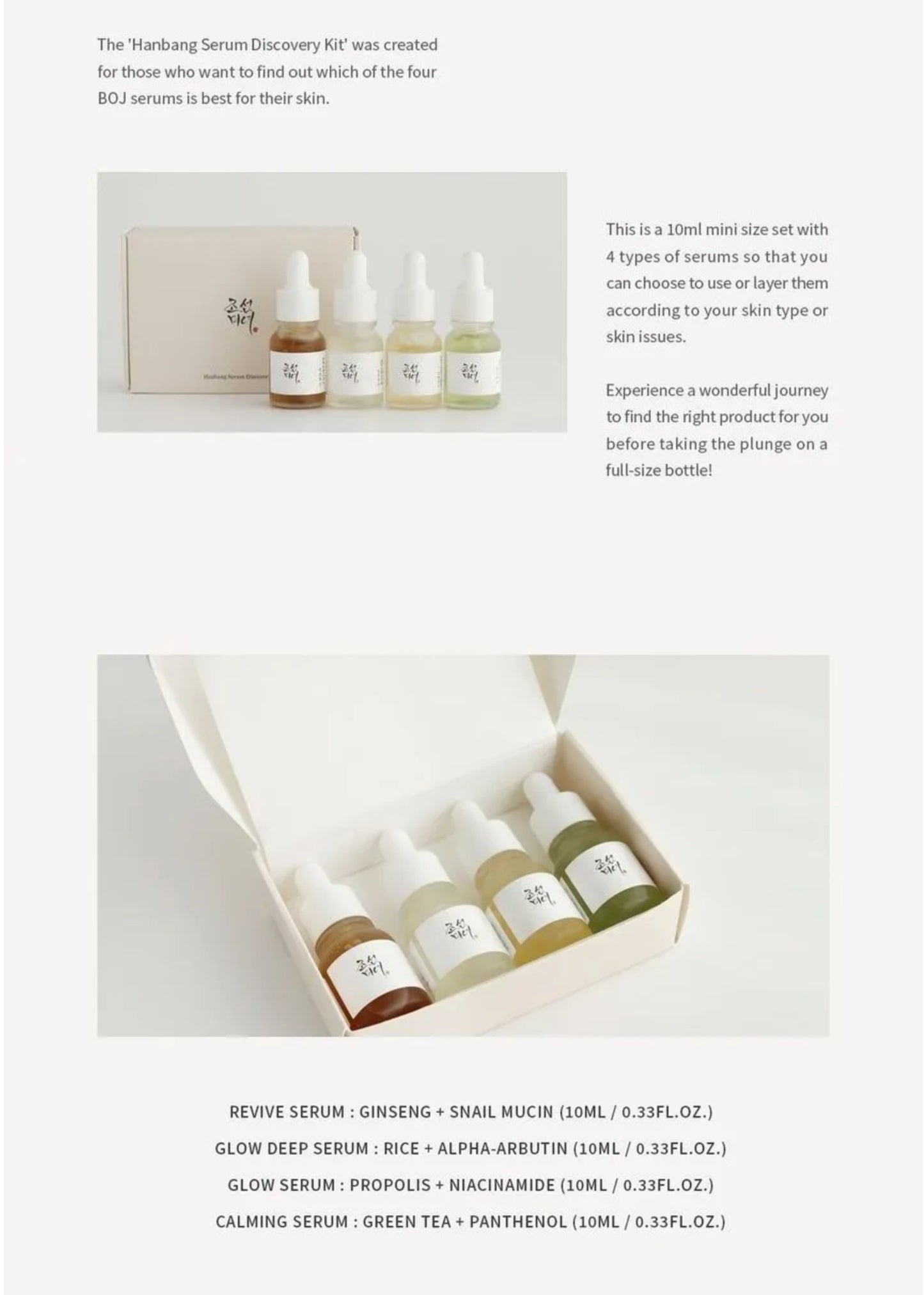 Beauty of Joseon - Kit Siero Hanbang Serum Discovery 10ml x4pcs