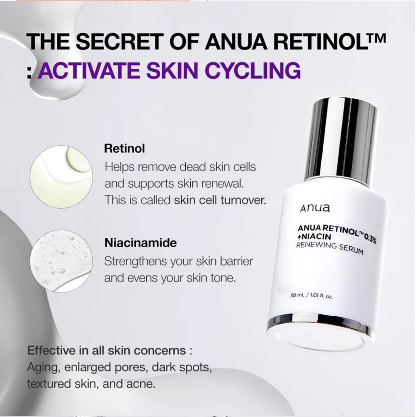 Anua - Retinol 0.3% + Niacin Renewing Serum 30 ml