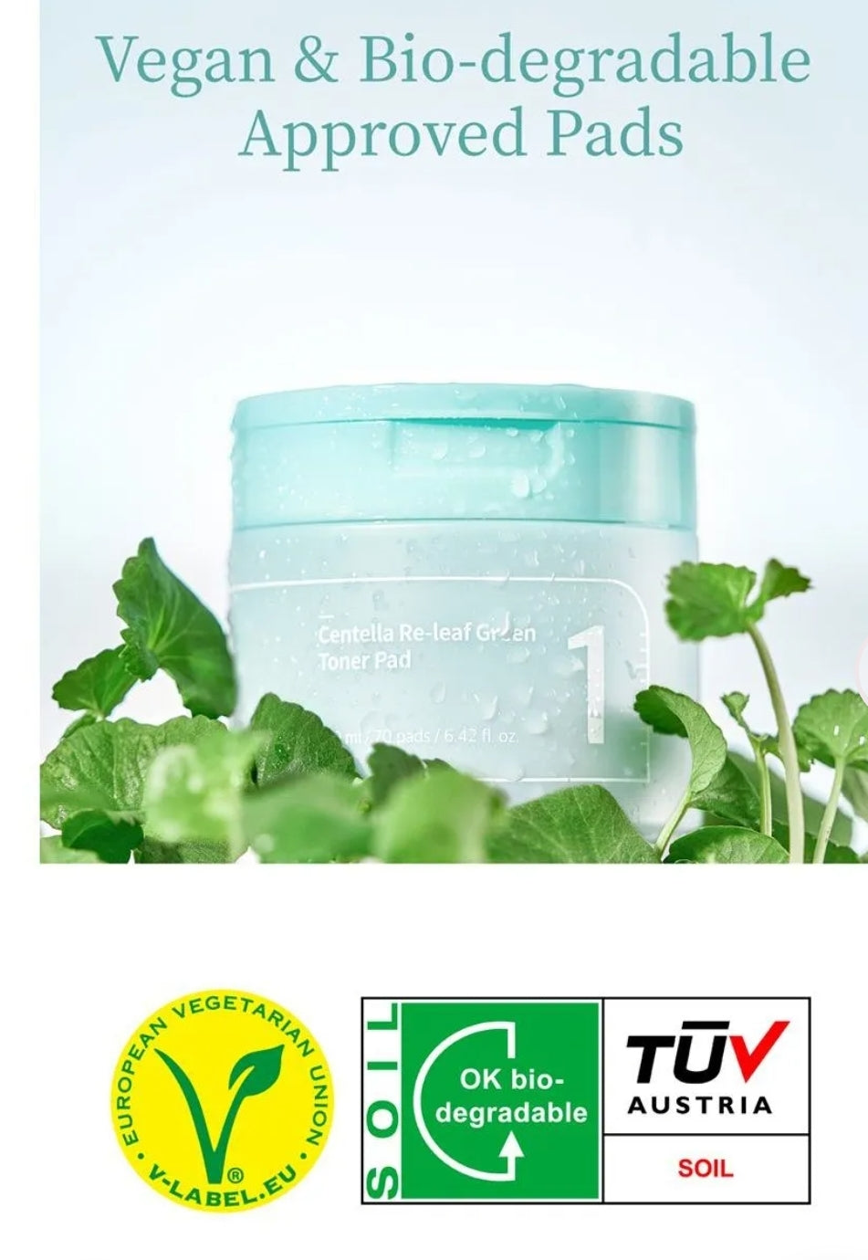 numbuzin - No.1 Centella Re-Leaf Green Toner Pad 70pad