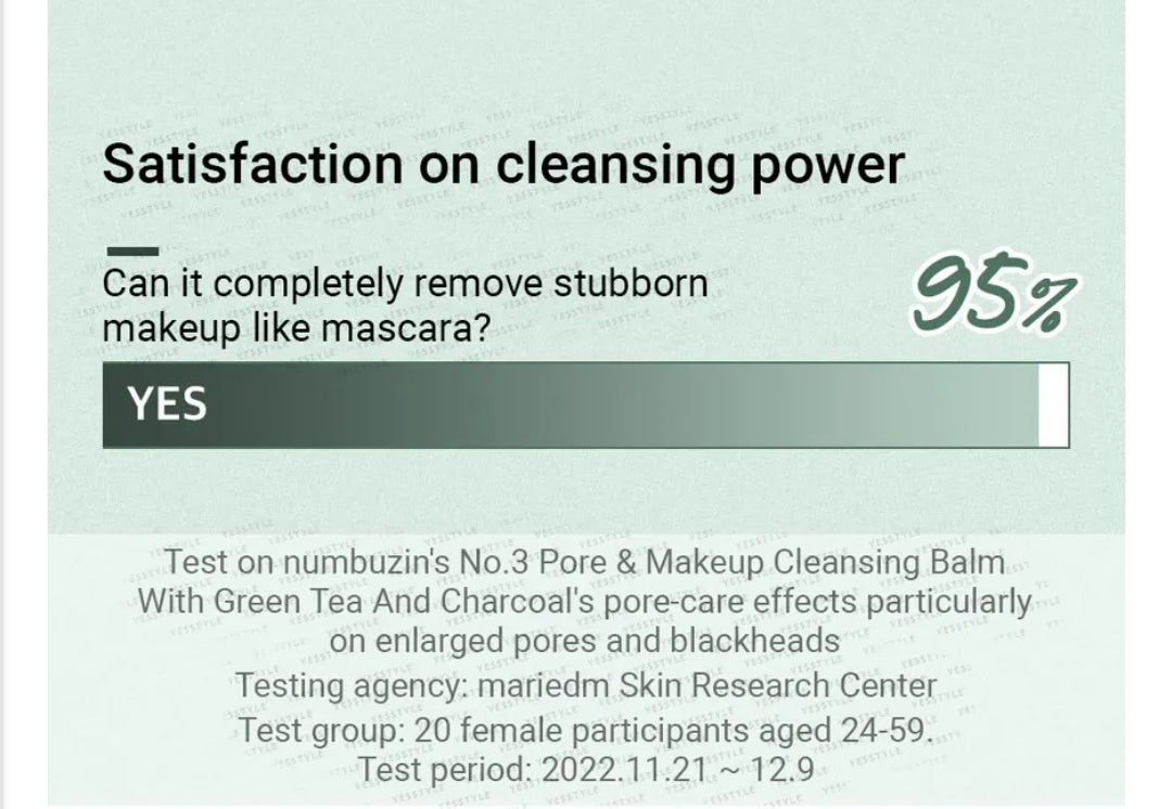 numbuzin - No.3 Pore & Makeup Cleansing Balm With Green Tea And Charcoal 85g