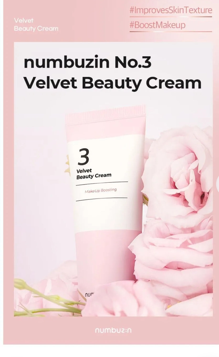 numbuzin - No.3 Velvet Beauty Cream 60ml