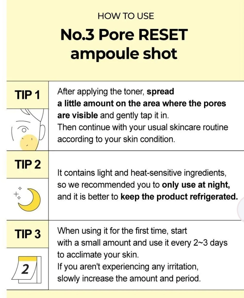 numbuzin - No. 3 Pore Reset Ampoule Shot
More from numbuzin 25ml