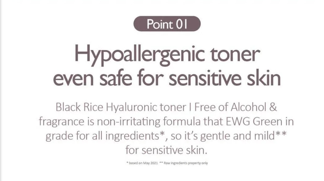 Haruharu WONDER - Black Rice Hyaluronic Toner Fragrance Free  CPNP Notified 150ml