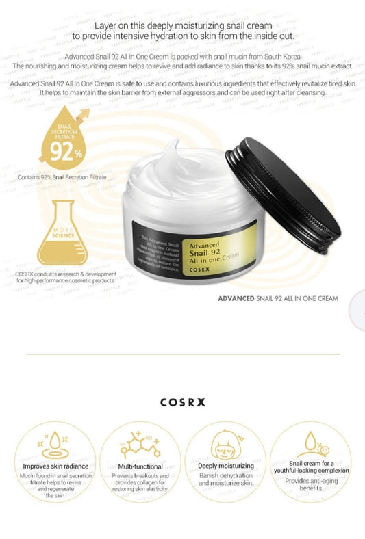 COSRX - Advanced Snail 92 All In One Cream 100g