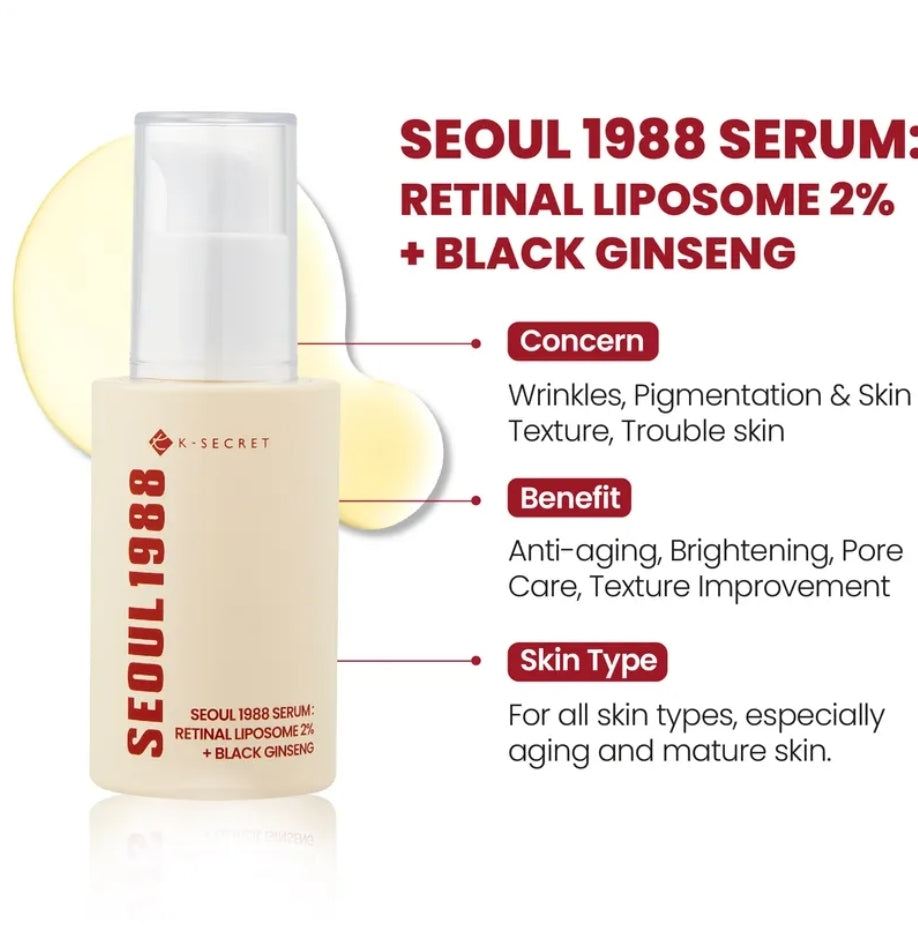 KSECRET - SEOUL 1988 Serum : Retinal Liposome 2% + Black Ginseng